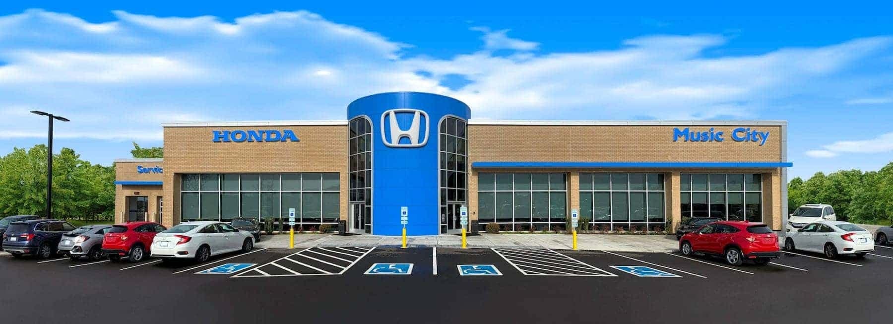 Music City Honda dealership exterior in Mt. Juliet, Tennessee