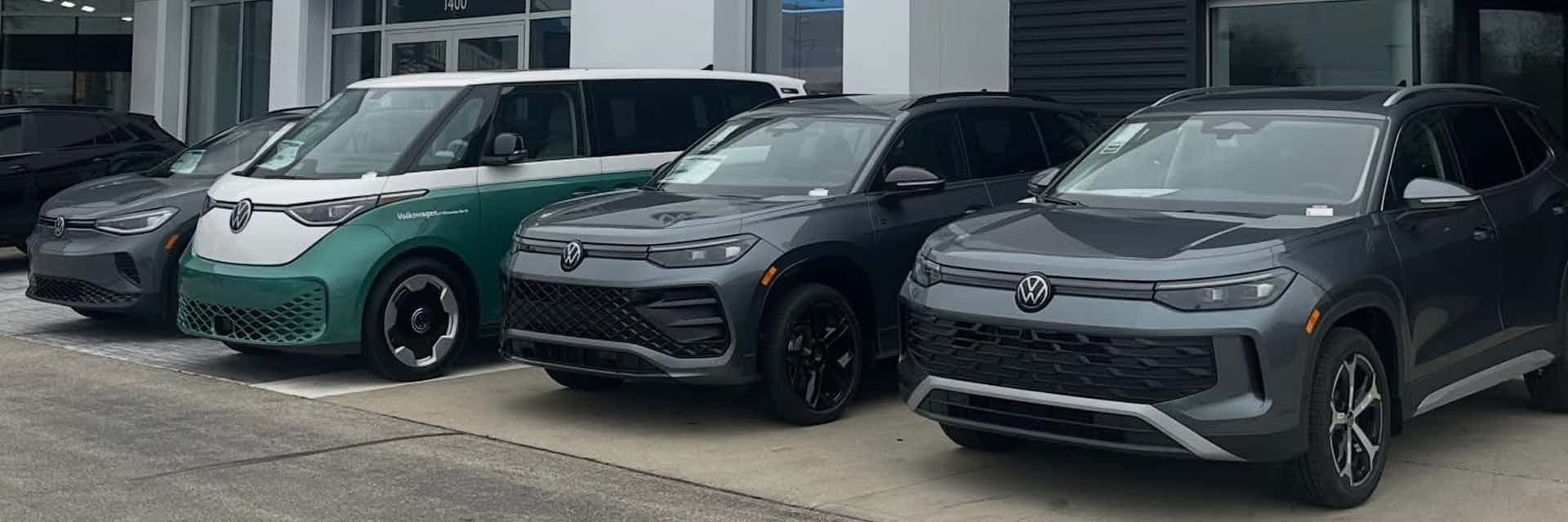 Volkswagen vehicles outside Volkswagen of Milwaukee North