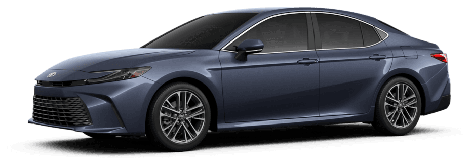 Blue 2026 Toyota Camry XLE shown as a current-generation reference for the 2027 Camry guide